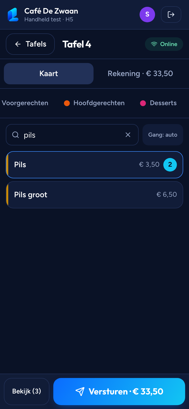 Bestellen op de telefoon
